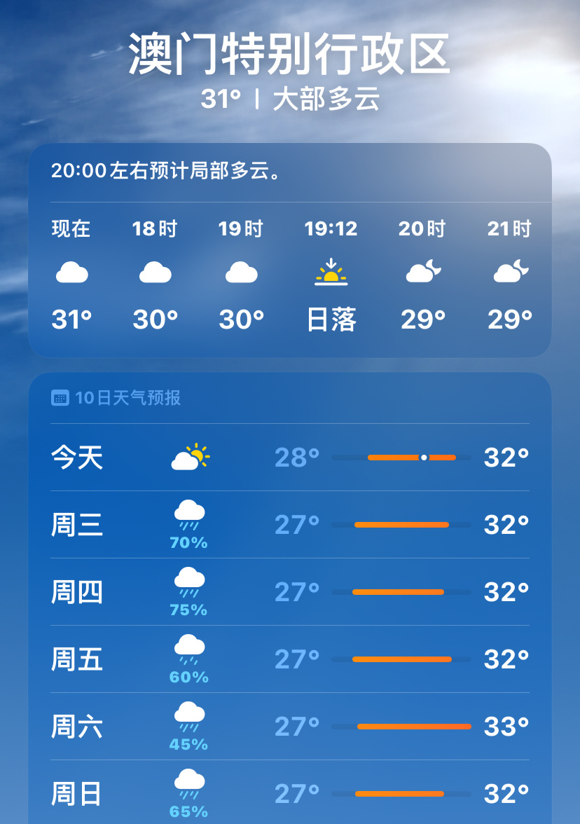 澳门六月份气温多少度